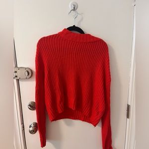 Red H&M knit sweater